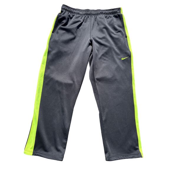 Nike Therma-fit XL activewear sweatpants black/neon green swhoosh 35” - Picture 1 of 3
